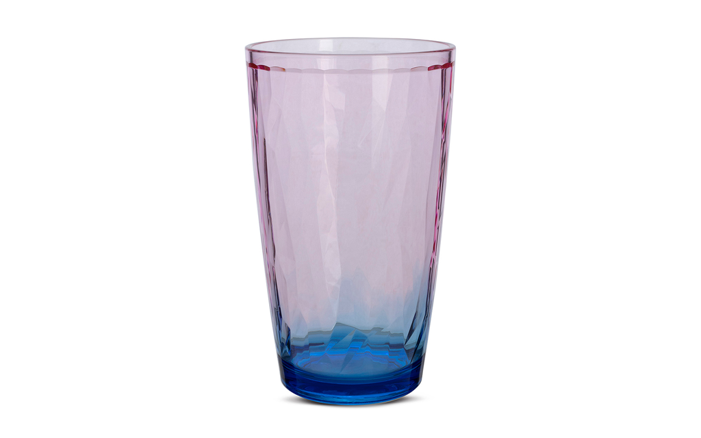 Tom Colins Glass Polycarbonate Dual color Diamond Cut
