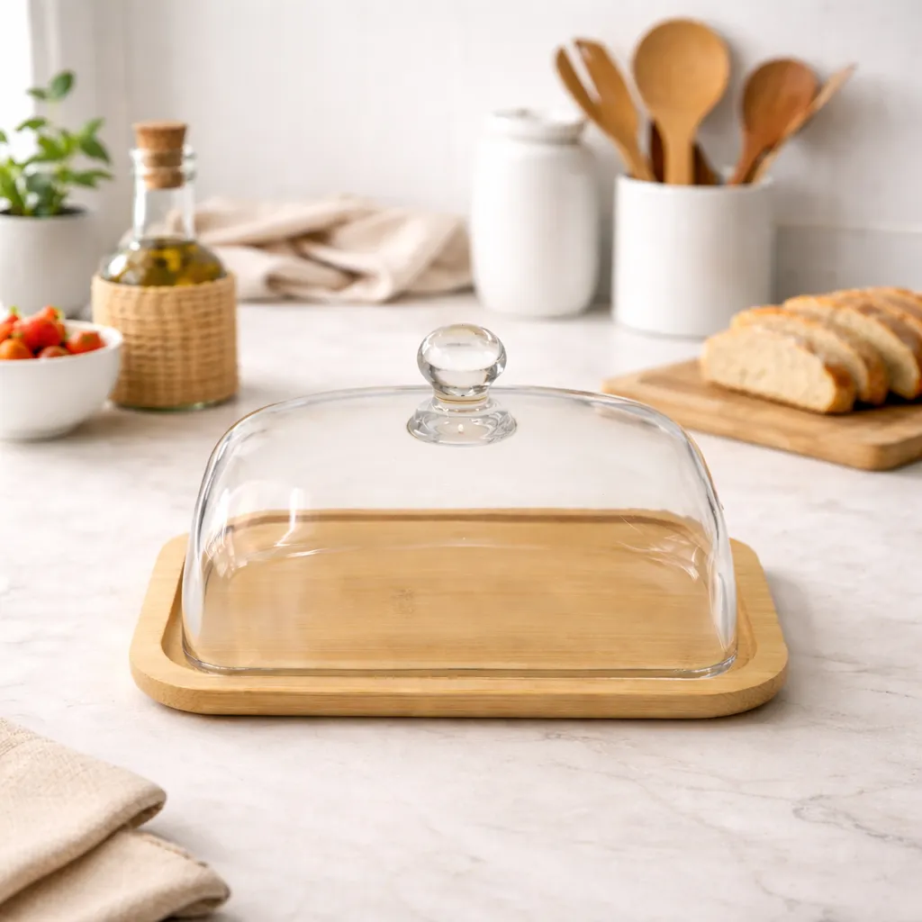 [PE0427] Rectangular Butter Dish with Cover 7x5in.