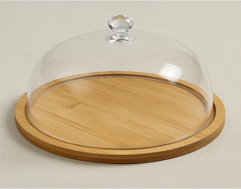 Cake Stand Multi Functional Serving Platter and Cake stand with Dome 28CM