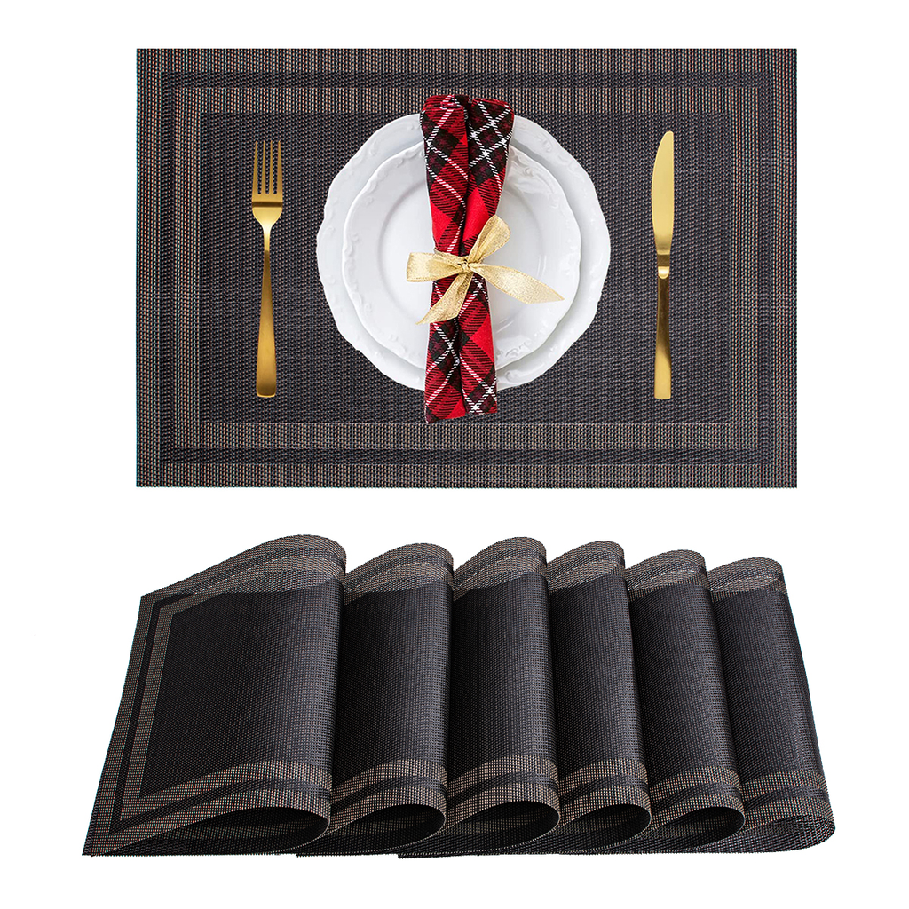 [PE9977] Placemat Black Gold  42x28cm