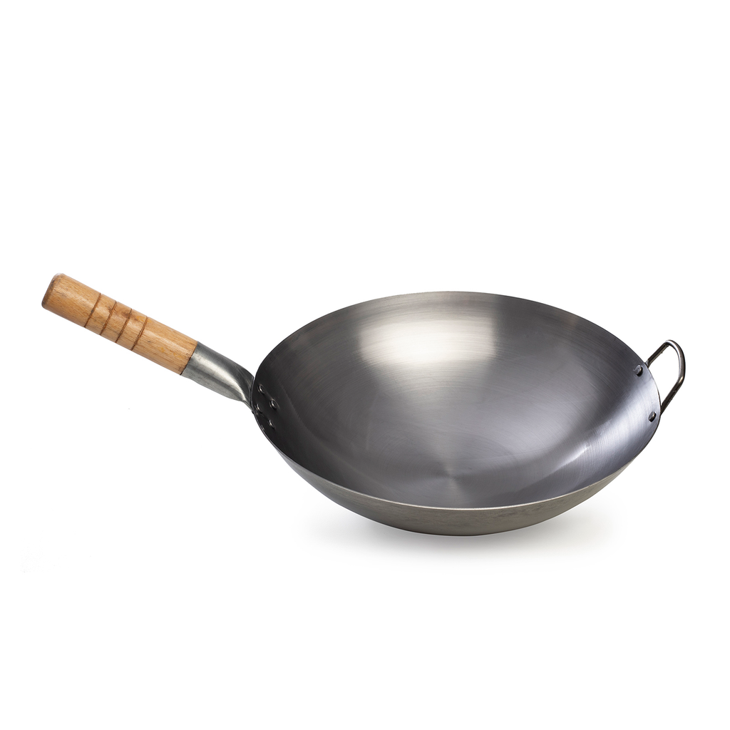 Chinese Wok with wooden Handle38cm