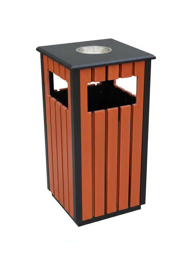 Trash bin SS + Wood 40*40*75.5cm